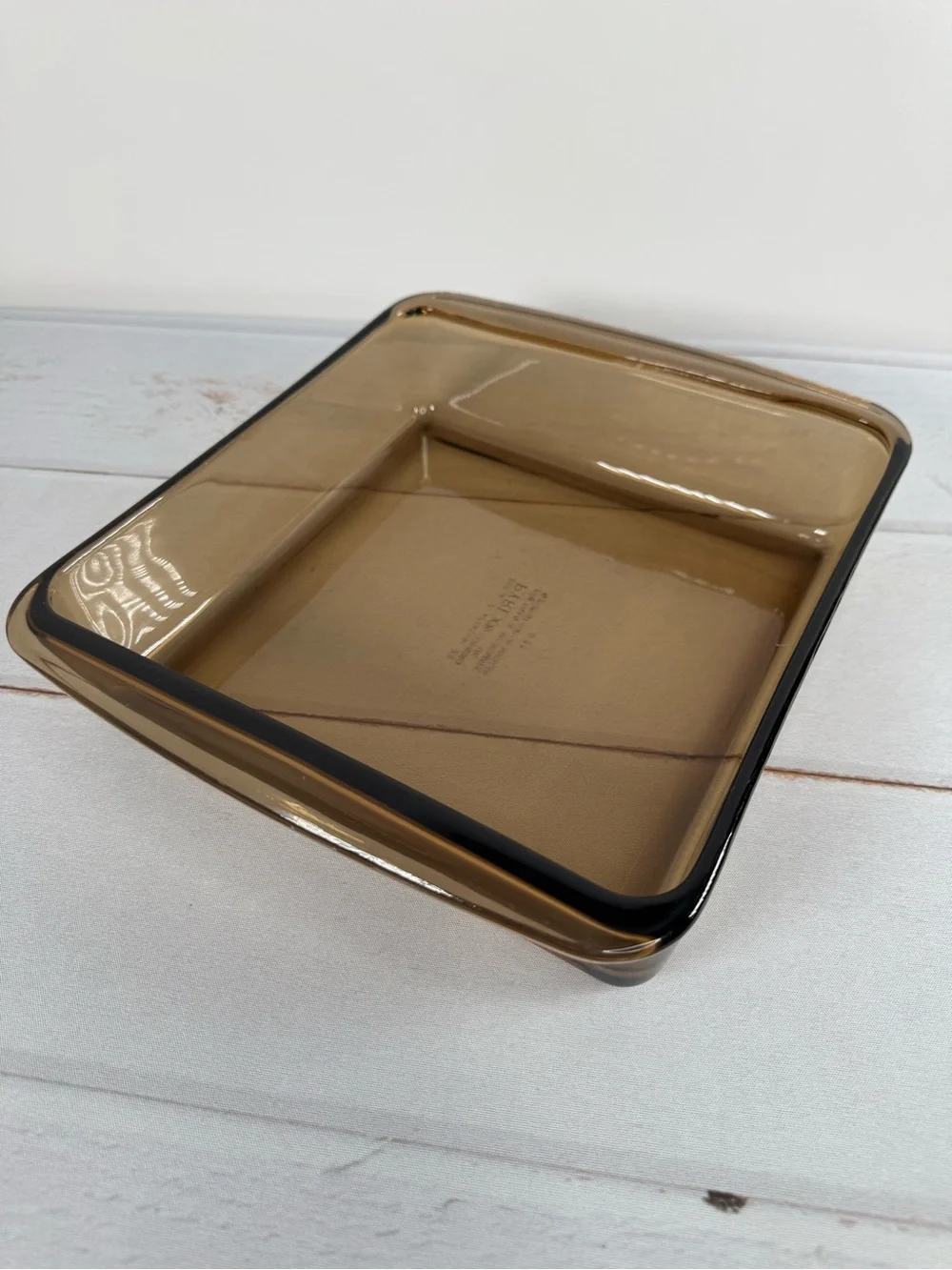 Vintage Pyrex 222 Smoke Brown Glass Square Baking Dish